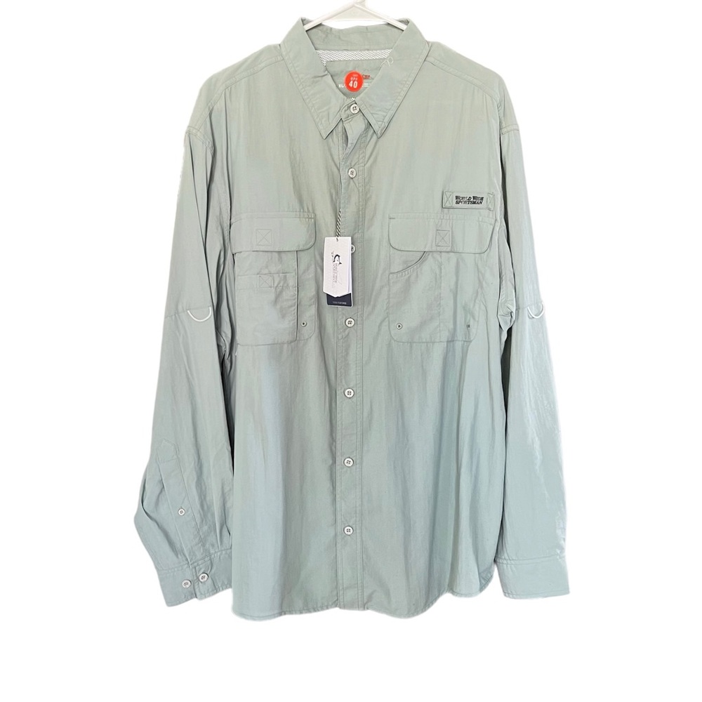 World Wide Sportsman's Men's Shirt NWT Fishing Roll Tab Sleeve Vented Sz…